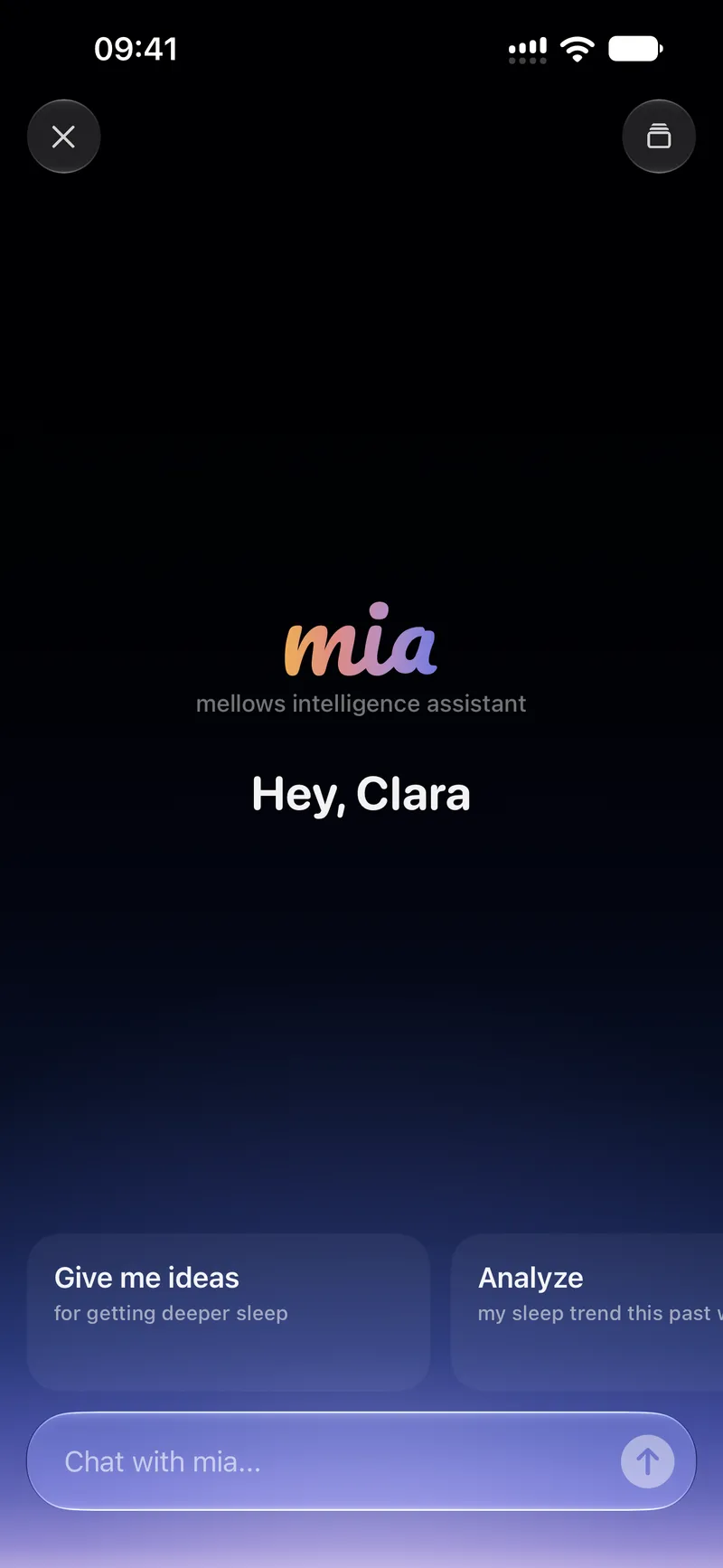 mia greeting you at the start of a session